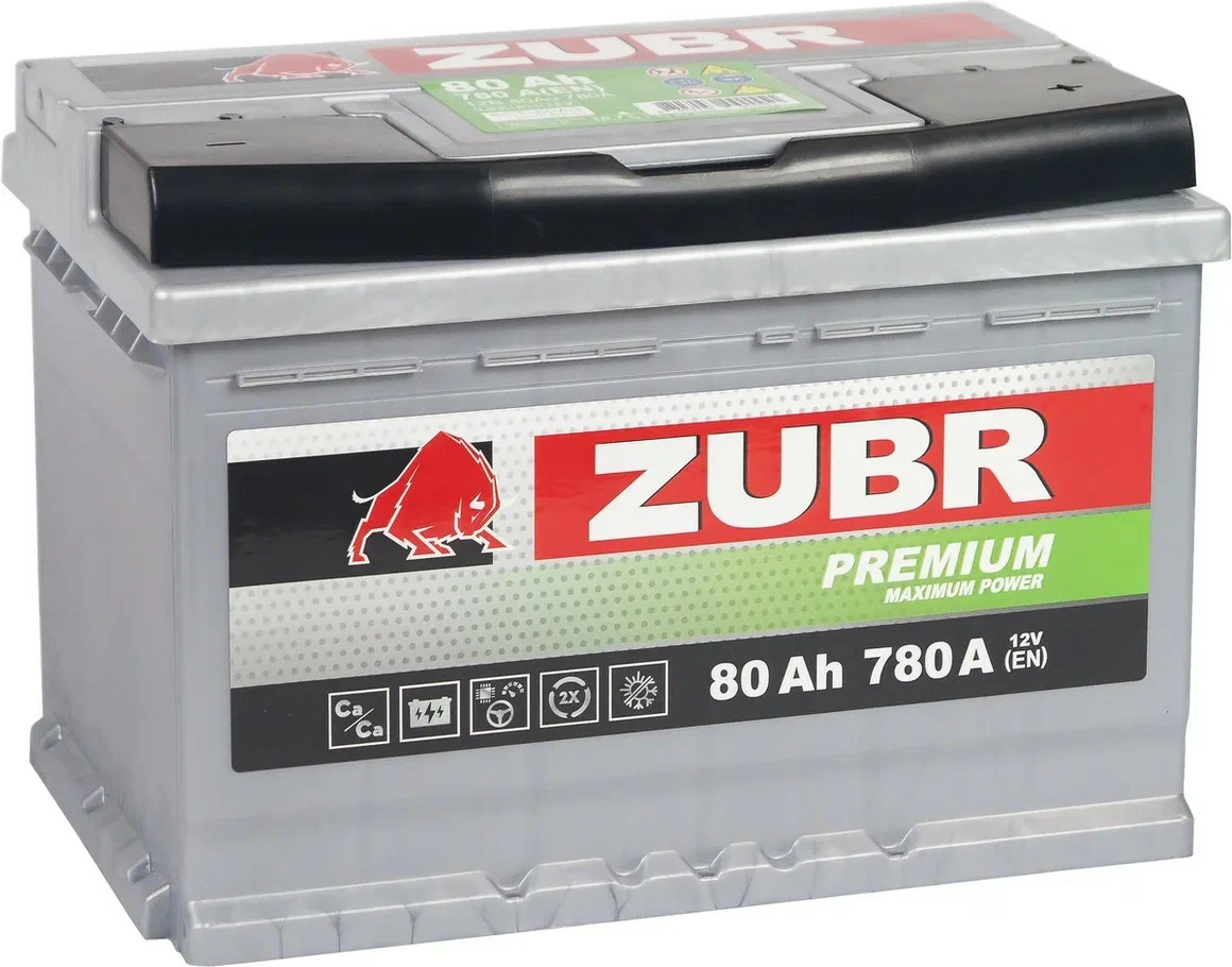 Аккумулятор ZUBR PREMIUM 80.0 А/ч  278*175*190 780EN о/п